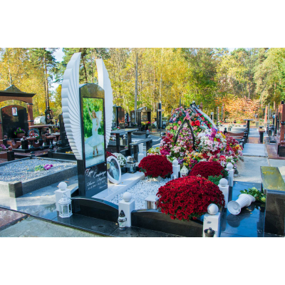 Пам'ятник з білого та чорного граніту